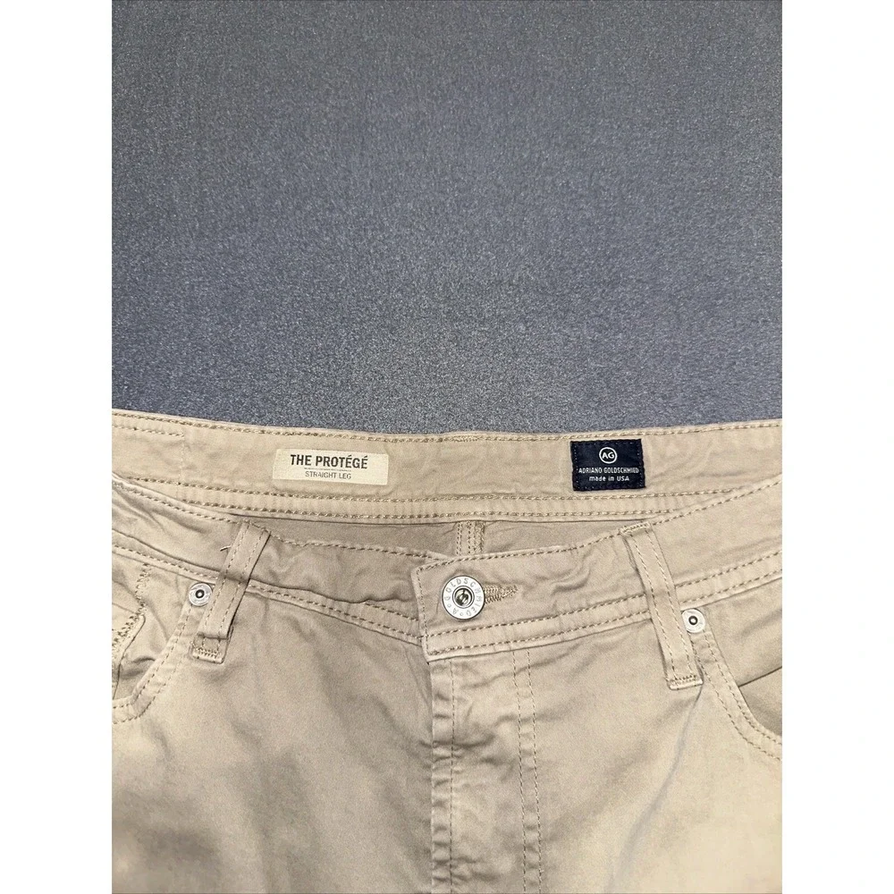 Adriano Goldschmied Pants Mens 36x34 Tan The Protege Chino Straight Leg AG